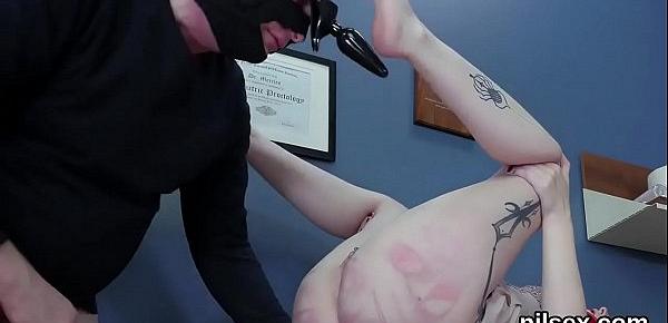  Hot teenie is brought in anal assylum for harsh treatment